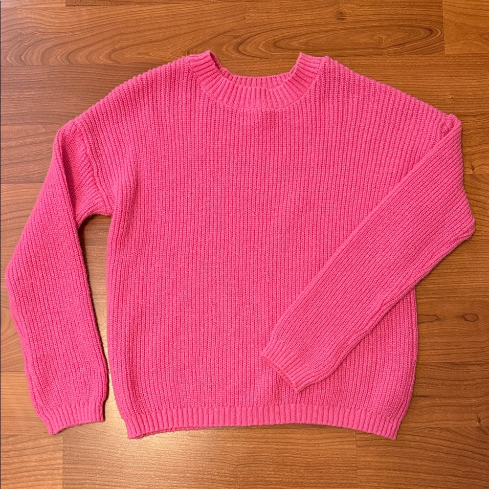 No Boundaries Vibrant Pink Crew Neck Sweater